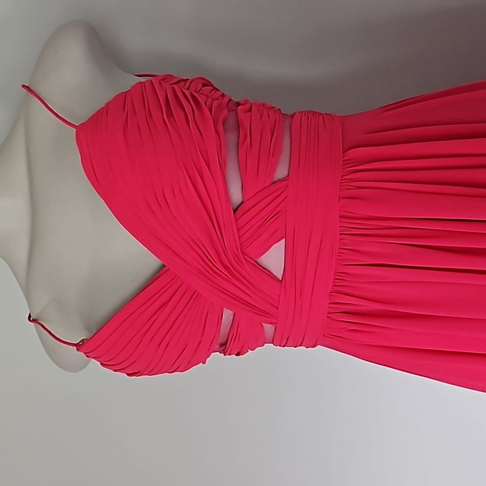 Cache dark pink high-low flowy elegant long dress-0 - Picture 2 of 9